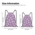 thumbnail image 2 of Disketp Purple Butterflies Floral Drawstring Backpack Drawstring Gym Bags Draw String Bags for Sports, Gym, Travel, Swimming, Beach-Small, 2 of 6