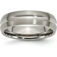 thumbnail image 2 of Chisel Titanium Brushed and Polished 6.2mm Grooved Band - Ring Size 11.0-3.3gm, 2 of 8