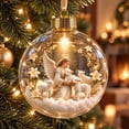 thumbnail image 4 of Cififendec Christmas Nativity Ball Ornament, Built in Warm Light Vivid 3D Nativity Scene Transparent Round Bauble for Xmas Tree Holiday Styling, 3.15", 4 of 8