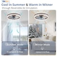 thumbnail image 6 of Zardon 20" Modern Ceiling Fan with Light and Remote, App Control, Low Profile Ceiling Fan for Bedroom, Kitchen, Living Room, Brown, 6 of 8