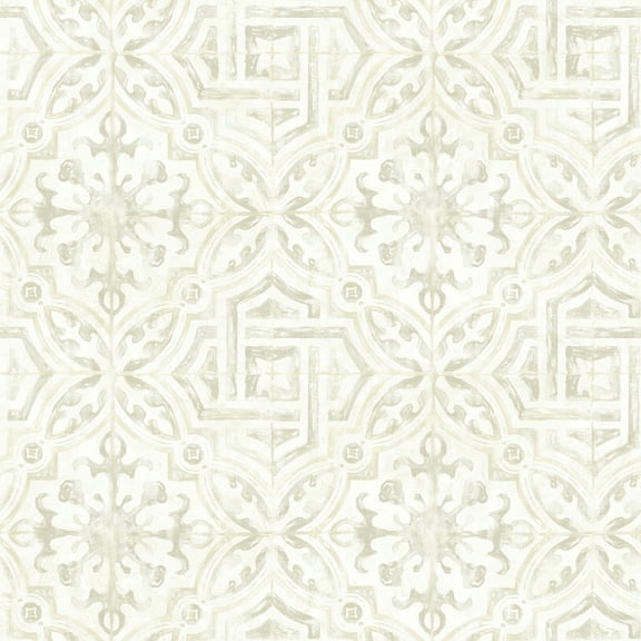 Chesapeake Sonoma Grey Spanish Tile Prepasted Non Woven Blend Wallpaper, 20.5-in by 33-ft, 56.4 sq. ft.
