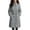 Gray, variant on Women's Long Quilted Coat, Stand Collar Snap‑Button Front Jacket with Self‑Tie Waist Belt, Long Sleeve Insulated Outerwear with Side Pockets for Fall Winter Office Casual Daily Wear Gray S