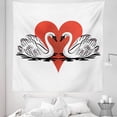 thumbnail image 1 of Love Tapestry, Swimming Couple Swans on Lake Hearts on Plain Backdrop Pattern Valentines Day, Fabric Wall Hanging Decor for Bedroom Living Room Dorm, 5 Sizes, White and Vermilion, by Ambesonne, 1 of 1