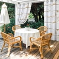 thumbnail image 4 of Outdoor Curtains for Patio Waterproof, White Wooden Plank Outdoor Privacy Panels Grommet, Country Vintage Farmhouse Wood Grain Blackout Outside Curtains for Porch/Cabana 54"x84", 1 Panel, 4 of 8