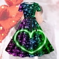thumbnail image 2 of DHFJKG Summer Dresses For Women Casual Crew Neck Heart Printed Short Sleeve Flowy A Line Midi Swing Dress Stylish Dresses, 2 of 3
