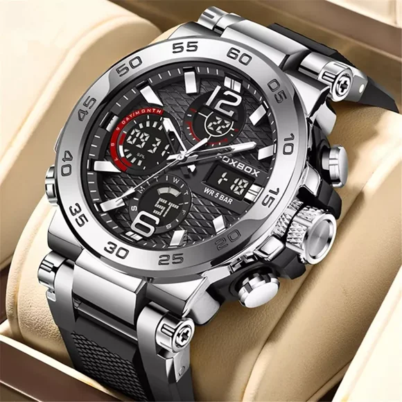 LIGE FOXBOX Men Digital Watch Sport Wristwatch Military Quartz Silicone Watches