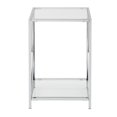 thumbnail image 3 of Home Square Chrome End Table with Clear Glass Shelves - Set of 2, 3 of 5