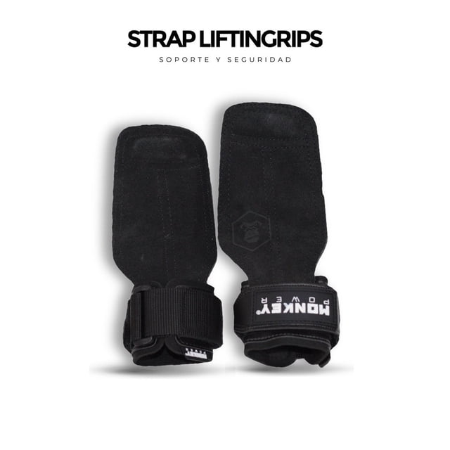 STRAPS CUERO MONKEY POWER NEGRO MONKEY POWER PARA EBTRENAMIENTO DISEÑO ERGONOMICO AJUSTABLE