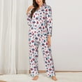 thumbnail image 2 of Pofeuu Happy Columbus Day Print Womens Pajamas Set Long Sleeve Sleepwear Button Down Nightwear Soft Pj Lounge Sets Button Down Pajamas Women-Medium, 2 of 7