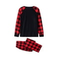 thumbnail image 5 of Elippeo Christmas Family Pajamas Matching Set Letter Print Long Sleeve Tops and Plaid Pants Sleepwear, 5 of 10