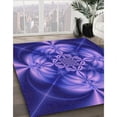 thumbnail image 3 of Ahgly Company Tapis d'Intérieur Lavable en Machine Carré Bleu Cobalt Transitionnel, 3 Pieds Carré, 3 of 7