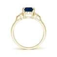 thumbnail image 2 of ANGARA Natural 1.55 ct Blue Sapphire Ring with Diamond Accents in 14K Yellow Gold for Women (Size-8x6mm) | September Birthstone, Anniversary, Jewelry Gift for Women | Natural Sapphire Ring, 2 of 8