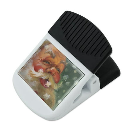 

Christmas Holiday Santa Claus Tasting Snowflakes Refrigerator Fridge Magnet Magnetic Hanging Hook Note Snack Clip