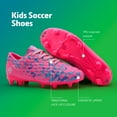 thumbnail image 4 of Dream Pairs Soccer Shoes Jr Kids Boys Girls Outdoor Sport Football Soccer Cleats Hz19003K Fuchsia/Pink/Royal/Blue Size 6, 4 of 5
