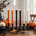 thumbnail image 3 of Black Twisted Drip Wax LED Taper Candles, 6 Pcs 9.65in Flameless Candles with Remote Timer Dimmer for Gothic Home Decor, 3 of 7