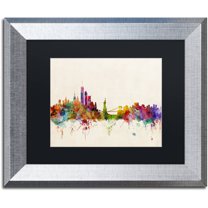 Trademark Fine Art "New York, New York" Canvas Art by Michael Tompsett Black Matte, Silver Frame