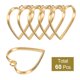 thumbnail image 3 of Uxcell 60Pcs Colgantes de Aleación Abiertos, Colgante de Marco Hueco en Forma de Corazón, Colgante de Marco Abierto Geométrico, Tono Oro Rosa, 3 of 6