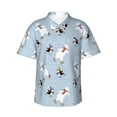 thumbnail image 1 of Balery Skiing penguin Bear Camisas hawaianas de manga corta para hombre, camisas playeras de corte holgado, camisas de vacaciones con botones,Large, 1 of 7