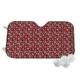 thumbnail image 2 of Picia Red Floral Curved Windshield Sunshade Accordion Folding Style Auto Shade for Car Truck SUV Van Blocks UV Ray Sun Visor Protector -Medium, 2 of 7
