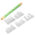 thumbnail image 3 of Vert Double Usage Métal Puce CPU Enlever Outil à Main Plus Graver Poignée + 27Pcs Lames de Coupe, 3 of 10