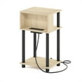 thumbnail image 4 of Furinno Just 3-Tier Turn-N-Tube Open Storage End Table with USB and Type-C Charging Port, Bauhaus Oak/Black, 4 of 7