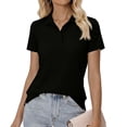 thumbnail image 5 of Women's Polo Shirts Cotton 3-Button Short Sleeve Collared Tops Summer Cool Shirt Uniform Casual Shirts, 5 of 6