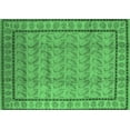 thumbnail image 1 of Ahgly Company Indoor Rectangle Oriental Emerald Green Industrial Area Rugs, 2' x 4', 1 of 4