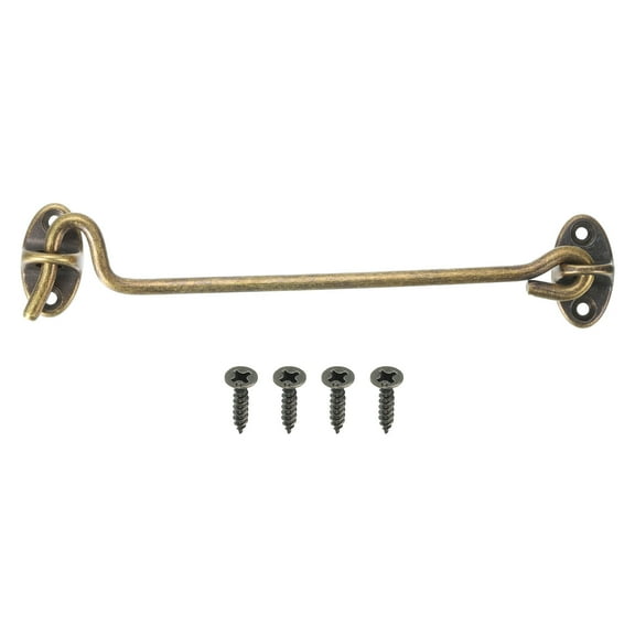 6" Hook and Eyes Catch Door Latch Locks, Brass Cabin Hooks Fastener, Bronze