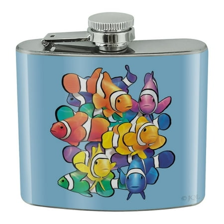 

Clowns Clownfish Fish Rainbow Stainless Steel 5oz Hip Drink Kidney Flask