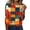 Saffron, variant on Shirts for Women 3/4 Sleeve Casual Round Neck T-Shirts Vintage Striped Gradient Tees Blouses Loose Fit Fall Spring Clothes Orange XL
