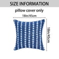 thumbnail image 6 of Unique Bargains Striped Linen Throw Pillow Covers Decorative Cushion Cases Dark Blue, 6 of 6
