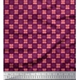 thumbnail image 1 of Soimoi Cotton Duck Fabric Dotted Check & Floral Artistic Print Fabric by Yard 56 Inch Wide, 1 of 1