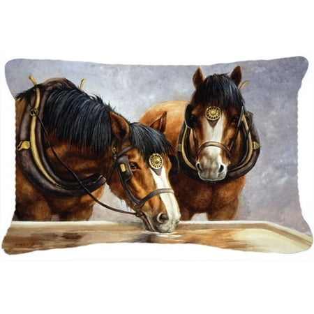 Horses Taking A Drink Of Water Fabric Decorative Pillow Walmart Com