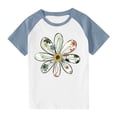 thumbnail image 1 of RXIRUCGD 2025 Vêtements d'Été pour Enfants Tout-Petits Garçons Filles Mode Mignon Col Rond Imprimé Manches Courtes Haut, 1 of 7