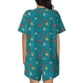 thumbnail image 6 of Haiem Funny Cat Blue Pattern Pajama Set for Women 2 Piece Lounge Set Short Sleeve Tops and Shorts Soft Sleepwear-3X-Large, 6 of 7