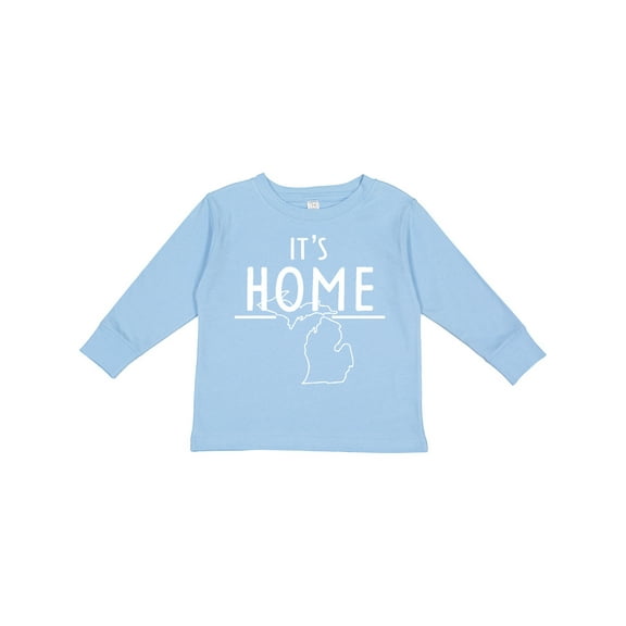 Inktastic It's Home- State of Michigan Outline Boys or Girls Long Sleeve Toddler T-Shirt