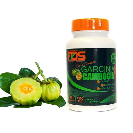 FDS Extra Strength Garcinia Cambogia, 95% HCA, Highest absorption formula 1500 Mg 60 Vegetarian capsule's - Appetite Suppressant - Dietary Supplements