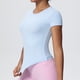 thumbnail image 3 of Camiseta de Yoga de Manga Corta para Mujeres con Cintura Slim Fit, Transpirable Deportes para Correr Gimnasio de Entrenamiento, 3 of 8