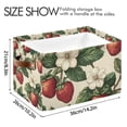 thumbnail image 4 of Yayeee Canvas Storage Basket with Handles for Shelves Fabric Bins Closet Organizer, Beige Strawberry, 4 of 8