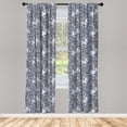 thumbnail image 3 of Ambesonne Floral Curtains, Detailed Bindweed Flowers, Pair of 28"x95", Blue Grey Night Blue, 3 of 5