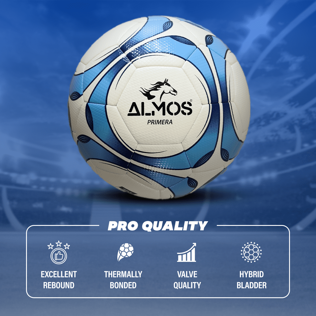 Almos Primera Soccer Ball, for Outdoor Soccer - Blue, Size 5