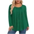 thumbnail image 3 of BXSRUTA Women's Plus Size Long Sleeve Tops Casual Gradient Print Blouses Ruffle Shirt, 3 of 6
