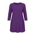thumbnail image 6 of Plus Size Women's 3/4 Sleeve Nightgown Round Neck Mini Sleep Dresses Fall Casual Loose Loungewear Dress L-5XL, 6 of 6