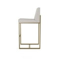 thumbnail image 3 of Amisco Derry 26 In. Counter Stool - Light Grey Polyester / Golden Metal, 3 of 9