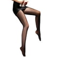 thumbnail image 3 of Women High Waist Footed Tights Sexy Shiny Oil Shine Glossy Pantyhose Open Crotch Silk Stockings, 3 of 4