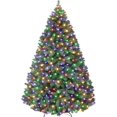 thumbnail image 1 of 7.5ft fluffy fraser fir pre-lit artificial christmas tree con 600 multicolor lights, 9 modes, hinged branches, 1300 tips, y stand con foot switch para holiday home decor, 1 of 8