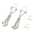thumbnail image 1 of 1 par de anillos para pezones sin perforaciones para mujeres Anillos para pezones falsos Piercings con clip Campana de plata Yinane Nipplering no perforante, 1 of 8