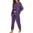 thumbnail image 2 of SCRAWLGOD Dog Paw Pjs Women Long Sleeve Pajama Sets for Women 2 Piece Sleepwear Size S Crewneck Ladies Pajamas with Pockets Breathable Woman Nightwear, 2 of 7
