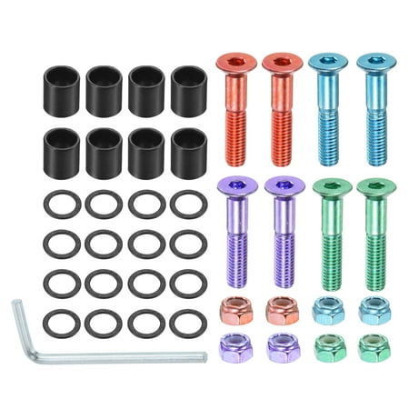 

Uxcell 1 Skateboard Hardware Kit Screws Axle Nuts Washers Spacers Multicolor 1 Set
