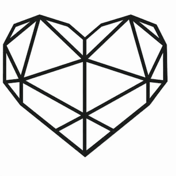 Cuadro Decorativo de Metal con Diseño corazon geometrico Mediano